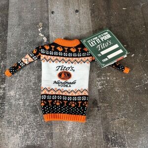Tito’s Handmade Vodka for dog people Holiday Sweater double sided Bottle Topper